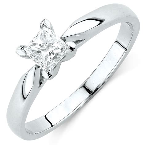 In 14k white gold (1/4 ct. Solitaire Engagement Ring with 1/2 Carat Diamond in 14ct White Gold