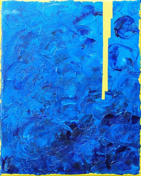 Original Contemporary Painting Blue And Yellow Minimal Modern Art