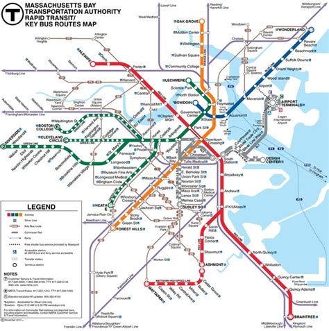 Mbta Subway The T Maps Schedules And Fare Information For The