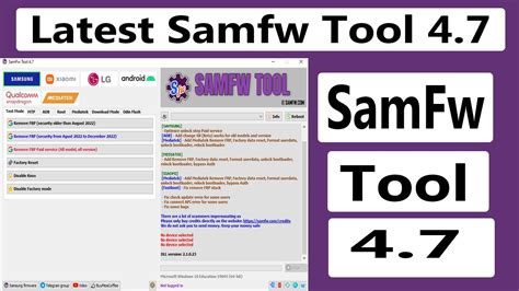SamFw Tool Update Samsung Android Frp Bypass One Click YouTube