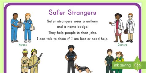 Safer Strangers Poster Helpful Professions Twinkl