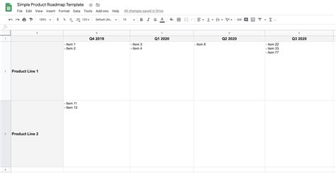 Roadmap Template Google Sheets