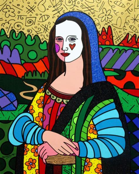 Mona Lisa By Romerobritto ♥️ Monalisa Louvre Malerei Kunst Malatelier