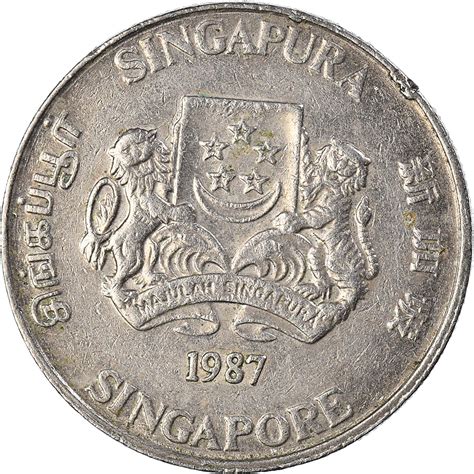 Coin Singapore 20 Cents 1987 Asian And Middle Eastern Coins