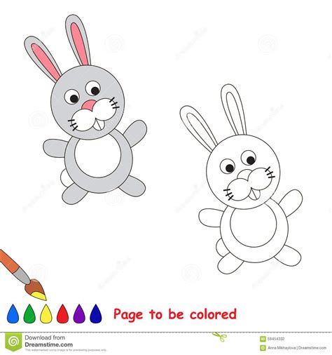 Each cartoon character has its own unique colors. Cartoon Grey Rabbit To Be Colored Stock Vector ...