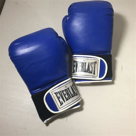 Everlast Boxing Gloves Blue And White 14 Oz Ebay