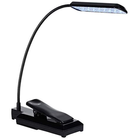Black Led Battery Powered Clip On Gooseneck Book Light 46366 Lamps