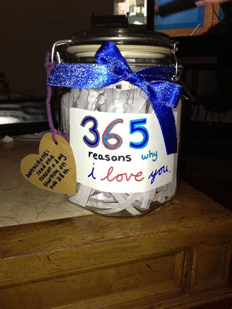 365 Reasons Why I Love You Jar 1 Year Anniversary T To My Boyfriend