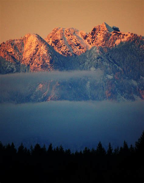 First Snow On Vancouver Mountains At Twilight Explored A Photo On