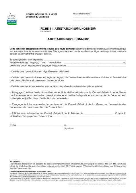 Attestation Sur L Honneur De Non Polygamie Attestation Sur L Honneur De Vie Commune Document PDF