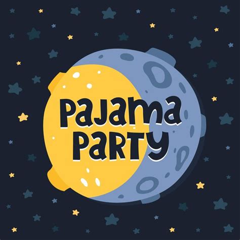 Premium Vector Pajama Party Illustration With Cartoon Moon
