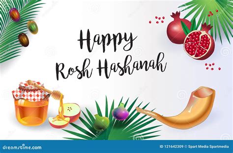Rosh Hashanah Shana Tova Greeting Card Jewish New Year Holiday Sign Poster Wallpaper Template