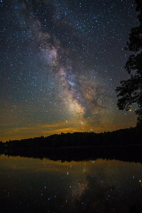 Fox Lake Milky Way Milky Way With Reflection On Small Inland Lake On