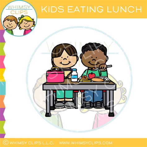 Kids Eating Lunch Clip Art Images And Illustrations Whimsy Clips