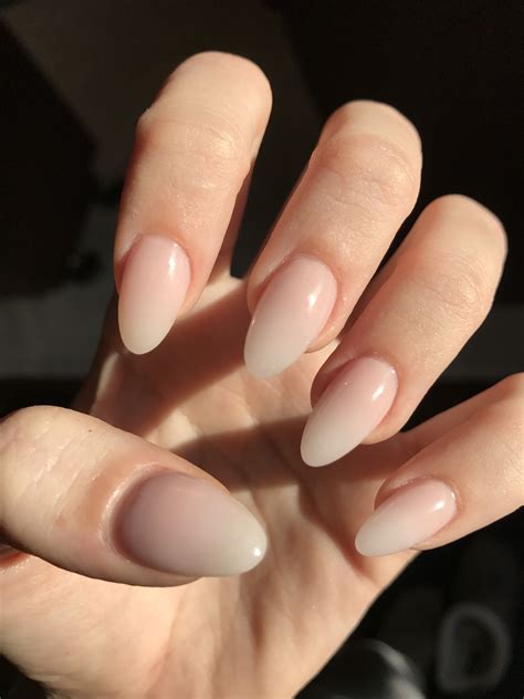 Natural Ombr Almond Acrylic Nails Tye Nails Fort Mcmurray Acrylic