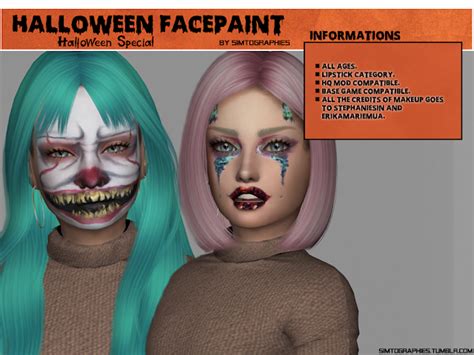 Simtographies Halloween Face Paint Lipstick Categorypackage Face