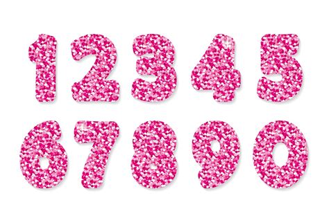 Pink Glitter Numbers For Birthday And Party Festive Design 665223