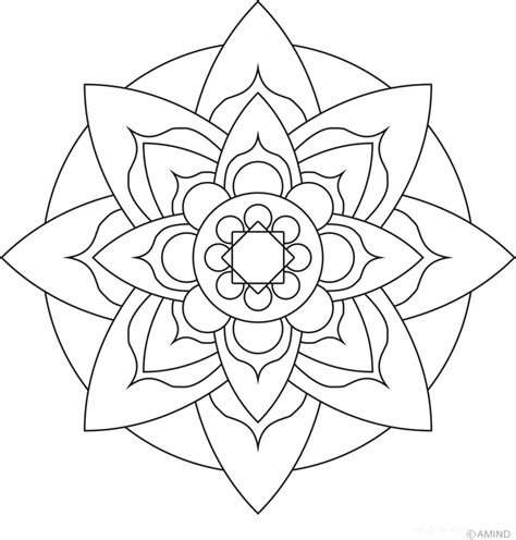 Mandala à imprimer à motif fleur stylisée. Coloriage mandalas fleurs à imprimer pour les enfants - CP17185