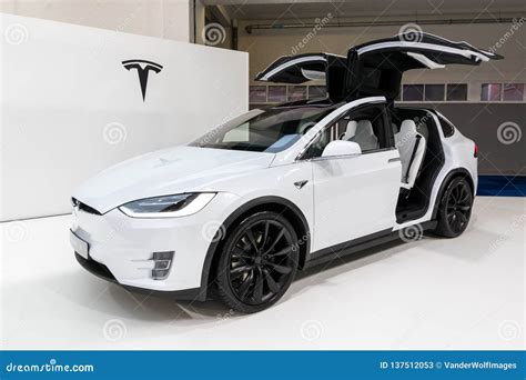 Tesla Model X Electric Luxury Crossover Suv Car Editorial Stock Photo