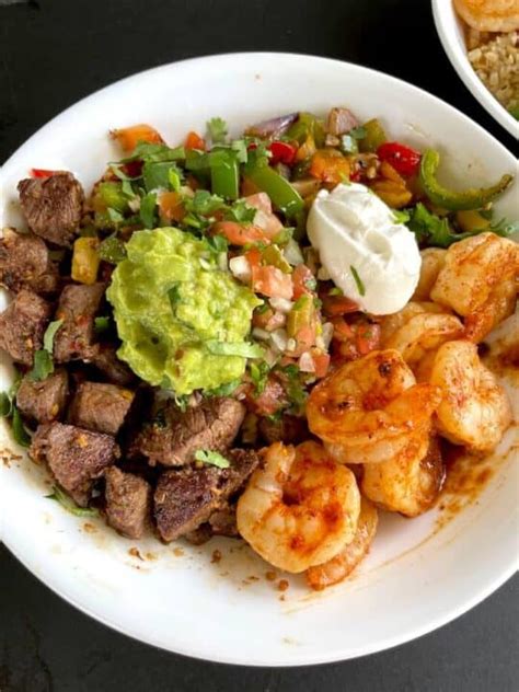 Easy Low Carb Burrito Bowl With Steak And Shrimp The Flat Top King