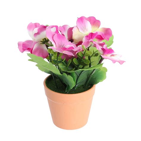 Artificial Flower Plastic Pot Pansy Flower For Home