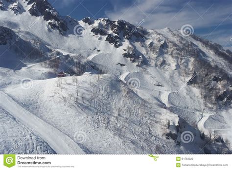 Snow Mountain Ski Winter Landscape Sochi Russia Stock Photo Image