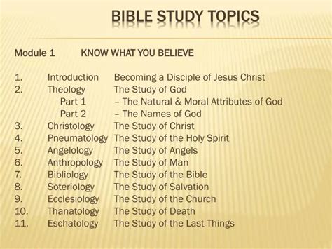 Ppt Bible Study Topics Powerpoint Presentation Free Download Id