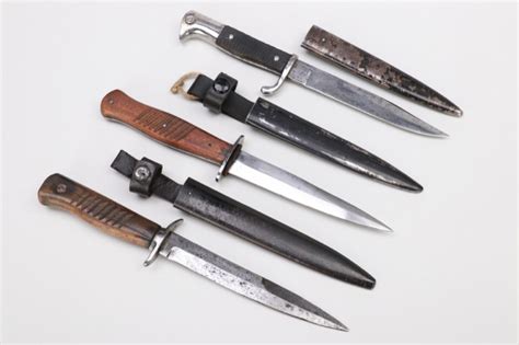Ratisbons Wwi Lot Of Three German Trench Knives Discover Genuine