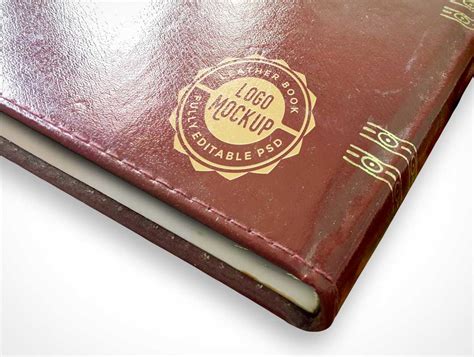 vintage leather book mockup designhooks
