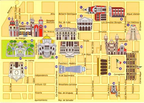 El Centro Histórico de la Ciudad de México Mapa turistico de mexico