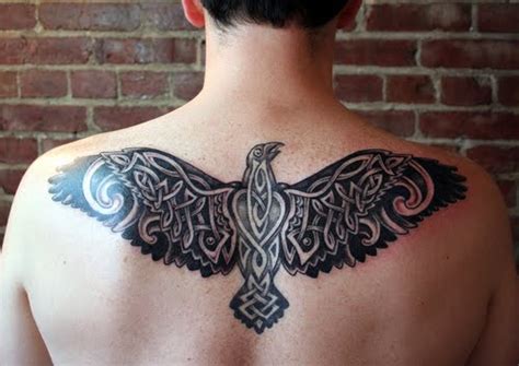 Tattoo Design Art Tribal Raven Tattoo Design On Guys Back