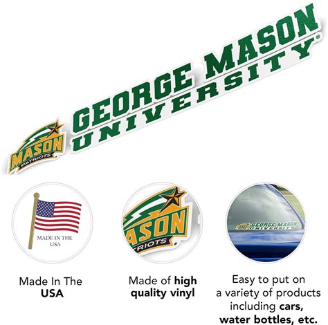 George Mason University Gmu Patriots Ncaa Name Logo Vinyl Decal Laptop