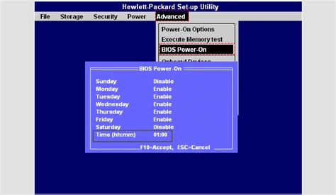 On some hp computers f1, f2, f6, or f11 will open the gates to the bios. 2 Ways to Schedule PC to Turn on Automatically in Windows 10