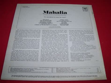 Mahalia Jackson 1 Vinyl Record Lp Mahalia White Label Promo Ebay