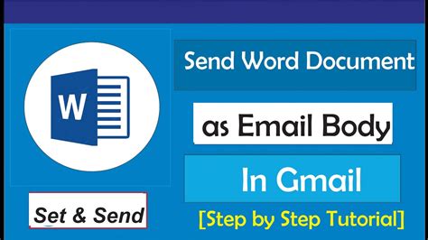 How To Send A Word Document As Email Body In Gmail Youtube