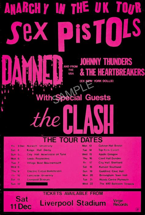 70s vintage punk rock music poster the sex pistols damned etsy