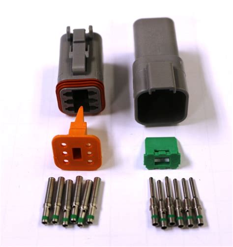 Deutsch Dt 6 Pin Connector Kit 14 20 Ga Solid Contacts Ebay