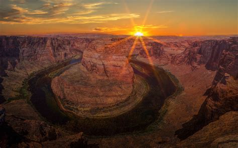 Download Wallpapers Horseshoe Bend Colorado River Sunset Evening