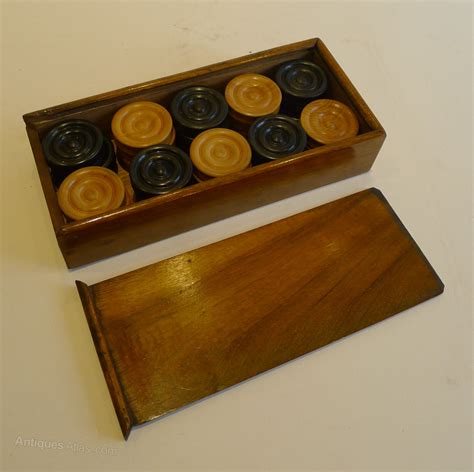 Antiques Atlas Antique English Boxed Set Ebony And Boxwood Draughts