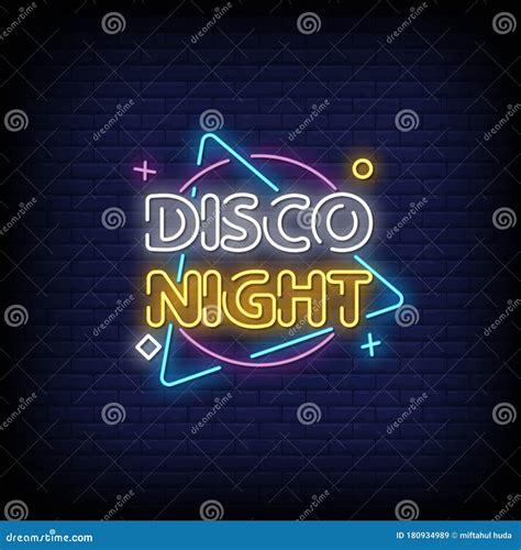 Disco Night Neon Signs Style Text Vector Stock Vector Illustration Of