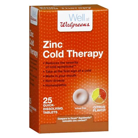 Walgreens Zinc Cold Therapy Quick Dissolving Tablets Citrus 1source