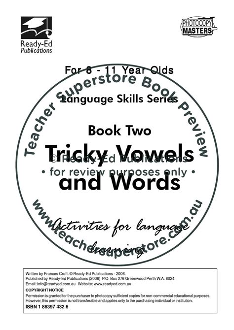 Language Skills Book 2 Tricky Vowels And Words New Words Language