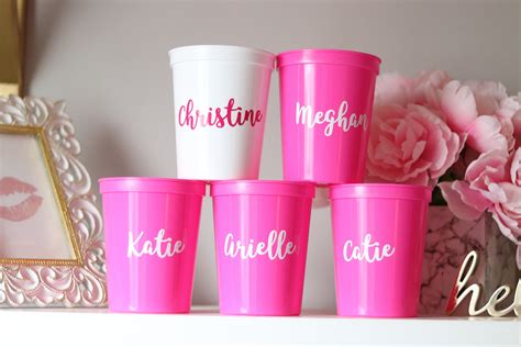 Bachelorette Party Cups With Names Bachelorette Party Favors Personalized Bachelorette Party