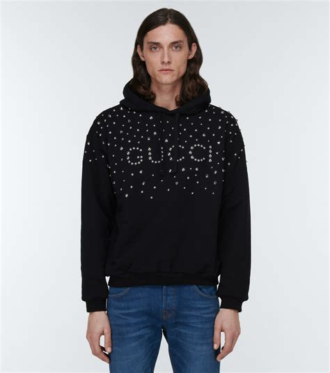 Gucci Embellished Felted Cotton Hoodie Gucci