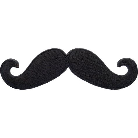 Moustache Iron On Badge Sew On Patch Black Embroidered Monopoly