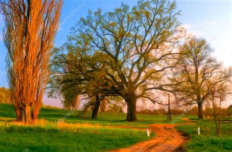 Beautiful Summer Landscape Showing Country Road That Lead