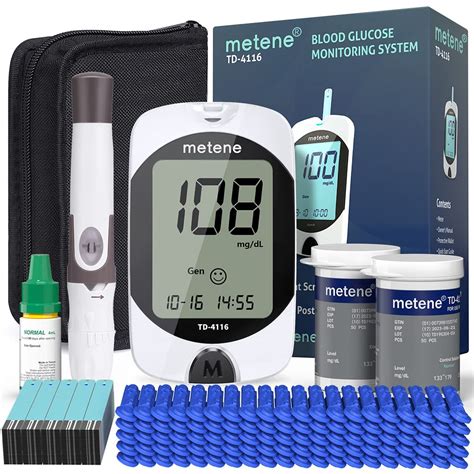 Metene Td 4116 Blood Glucose Monitor Kit 100 Glucometer Strips 100