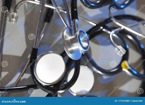 Stethoscopes In A Hospital Stock Image Image Of Stethoscope 177919389