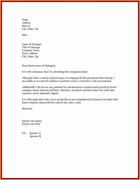 Immediate Resignation Letter Template Samples Letter Template Collection