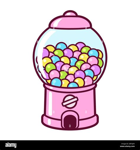 Cute Cartoon Gumball Machine Pink Candy Or Bubble Gum Dispenser